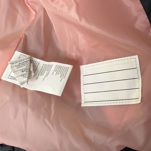 S Rothschild & Co Girls Size L Charcoal Quilt Puffer Coat Fur Trim Pink Lining - Picture 5 of 8